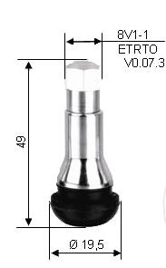 Tubeless ventiel Chrome 11.3mm TR414