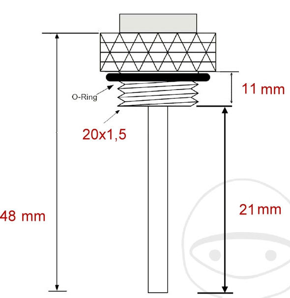 OLIE AFVULDOP MET TEMPERATUUR METER (20x1.5x21 mm)