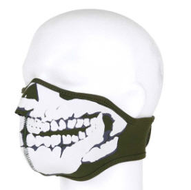 Gezichts Masker Neopreen Skull 3D Groen