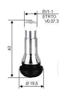 Tubeless ventiel Chrome 11.3mm TR413