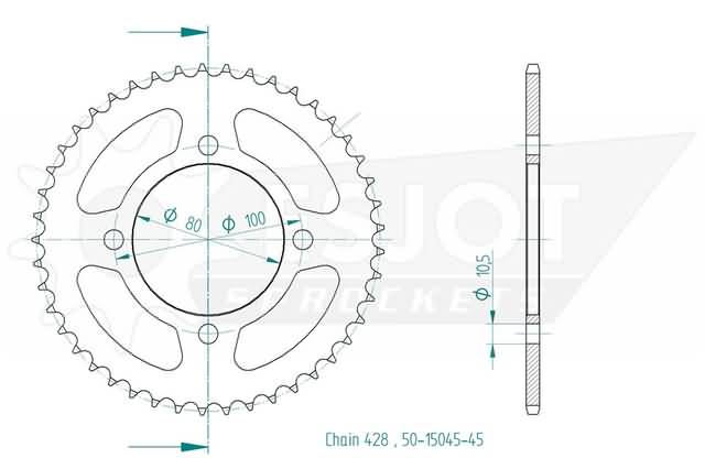 ACHTERTANDWIEL, 45 TANDEN ACHTERTANDWIEL, 45 TANDEN