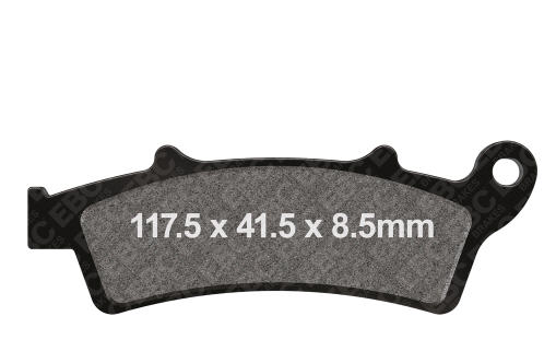 EBC Brakes SFA Series Scooter Organic Pads SFA324 VOORZIJDE EBC Brakes SFA Series Scooter Organic Pads SFA324 VOORZIJDE