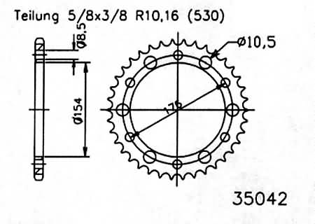 ACHTERTANDWIEL, 42 TANDEN ACHTERTANDWIEL, 42 TANDEN