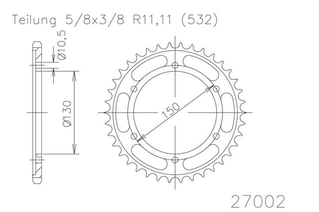 ACHTERTANDWIEL, 45 TANDEN ACHTERTANDWIEL, 45 TANDEN